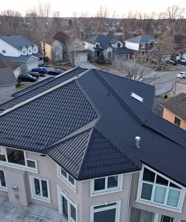 A completed roof featured by Lakeside Family Roofing